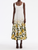 Oscar de la Renta Sleeveless Scoop Neck Chrysanthemum Fade Maxi Dress in Yellow/White, Size 6