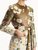 Oscar de la Renta Cherry Blossom Degrade Jacquard Coat in White Kahaki Ombre, Size Medium
