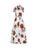 Oscar de la Renta Peony Cotton Poplin Short Sleeve Dress in Blue Quartz Multi, Size 10