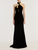 *VIRTUAL TRUNK SHOW* Oscar de la Renta Halter Neck Velvet Gown With Gold Leaf Embroidered