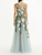 *VIRTUAL TRUNK SHOW* Oscar de la Renta Sleeveless Porcelain Flowers Tulle Gown