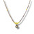 Mara Labell Designs 18K Gold Daily Diamonds Champagne Tubes Necklace with Pave Mixed Metal Medallion, 18"