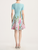 Oscar de la Renta Foxglove Jacquard Knit Dress in Lilac/Sky