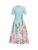 Oscar de la Renta Foxglove Jacquard Knit Dress in Lilac/Sky