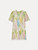 Oscar de la Renta Short Sleeve Foxglove Guipure Day Dress in White Multi, Size 2