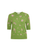 Oscar de la Renta Cluster Embroidery Allover Short Sleeve Knit in Green/Pink, Size X-Small