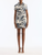 *VIRTUAL TRUNK SHOW* Oscar de la Renta Short Sleeve Palm Leaves Printed Tweed Day Dress