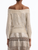 *VIRTUAL TRUNK SHOW* Oscar de la Renta Silver Foil Off Shoulder Pullover