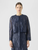 Akris Haron Lacquered Sea Fan Lace Short Jacket in Navy