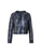 Akris Haron Lacquered Sea Fan Lace Short Jacket in Navy
