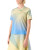 Akris Sunbeam Print Silk T-Shirt in Multicolor, Size 8