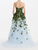 *VIRTUAL TRUNK SHOW* Oscar de la Renta Strapless Threadwork Fresco Sky Ball Gown