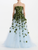 *VIRTUAL TRUNK SHOW* Oscar de la Renta Strapless Threadwork Fresco Sky Ball Gown