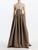 *VIRTUAL TRUNK SHOW* Oscar de la Renta Strapless Shiny Leaves Embroidered Ball Gown