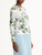 Oscar de la Renta Porcelain Flower-Printed Cardigan in Denim/White, Size X-Large