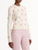 Oscar de la Renta Porcelain Flower Sequin Embroidered Pullover in Ivory, Size X-Small