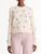 Oscar de la Renta Porcelain Flower Sequin Embroidered Pullover in Ivory, Size X-Small