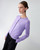 Carolina Herrera Crewneck Cardigan in Violeta, Size X-Large