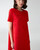Carolina Herrera Carnation-Embroidered Mini Dress in Herrera Red, Size 6