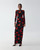 Carolina Herrera Rose-Print Mesh Midi Dress in Black/Multi, Size Small
