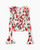 Carolina Herrera Rose-Print Ruched Ruffle Top in White/Multi, Size 4