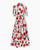 Carolina Herrera Rose-Print Midi Shirt Dress in White/Multi, Size 10