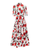 Carolina Herrera Rose-Print Midi Shirt Dress in White/Multi, Size 10