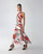 Carolina Herrera Rose-Print Chiffon Midi Dress in Ivory/Multi, Size 2