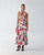 Carolina Herrera Rose-Print Chiffon Midi Dress in Ivory/Multi, Size 2