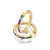Graziela Gems 18K Yellow Gold Large Rainbow and Diamond 3 Sided Hoop Earrings