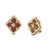 Buccellati Opera Tulle 18K Yellow Gold Red Enamel Button Earrings, Medium