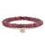 Sydney Evan 14K Yellow Gold & Diamond Marquis Eye Flower Charm on Pink Sapphire Faceted Rondelle Bead Bracelet