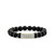 Sydney Evan Multi Stone Pavé Bar on Smooth Onyx Bead Bracelet