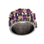 Armenta 14K Rose Gold & Grey Sterling Silver Purple Garnet Baguette Band with Diamonds, Size 6.5