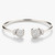 Pomellato Nudo 18K White Gold White Topaz & Diamond Bangle Bracelet, Size Large