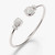 Pomellato Nudo 18K White Gold White Topaz & Diamond Bangle Bracelet, Size Large