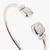 Pomellato Nudo 18K White Gold White Topaz & Diamond Bangle Bracelet, Size Large