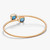 Pomellato Nudo Mini 18K Rose and White Gold London Blue Topaz Bangle, Size Medium