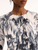 Oscar de la Renta Printed Dotted Palm Cardigan Twinset With Ties in Navy/White, Size X-Large