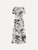 Oscar de la Renta Tonal Tropical Print Long Fit & Flare Knit Dress in Navy/Ivory