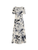 Oscar de la Renta Tonal Tropical Print Long Fit & Flare Knit Dress in Navy/Ivory