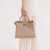 Michino Leather Handbag Lutece Mini in Tourterelle