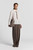 Peserico Pure Linen Gabardine Trousers in Bark Brown, Size 44
