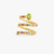 Ashaha Multicolor Yellow Gold Snake Ring, Size 52