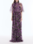 *VIRTUAL TRUNK SHOW* Oscar de la Renta Midi Sleeve Watercolor Iris Chiffon Gown