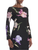 *VIRTUAL TRUNK SHOW* Oscar de la Renta Long Sleeve Large Painted Iris Fil Coupe Gown