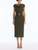 *VIRTUAL TRUNK SHOW* Oscar de la Renta Cap Sleeve Draped Neck Wool Cocktail Dress