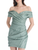 *VIRTUAL TRUNK SHOW* Oscar de la Renta Off Shoulder Draped Moire Silk Gazar Cocktail Dress