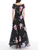 *VIRTUAL TRUNK SHOW* Oscar de la Renta Short Sleeve Large Painted Iris Fil Coupe Cocktail Dress