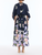 *VIRTUAL TRUNK SHOW* Oscar de la Renta Draped Sleeve Large Iris Degrade Silk Twill Dress